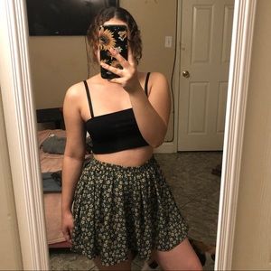 FOREVER 21 GREEN FLORAL SKIRT